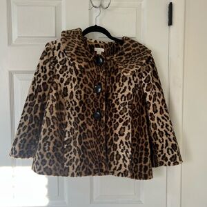 Chico's Leopard Print Pea Coat